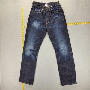 Prps‎ Jeans Mens Blue P33 Made in Japan Whiskers Honeycomb Button Fly Fits 25x30